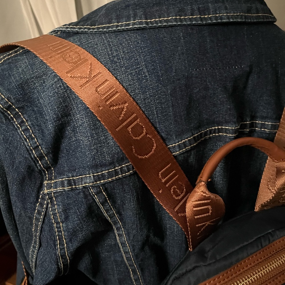 Calvin Klein navy blue and cognac nylon backpack - Picture 4 of 16